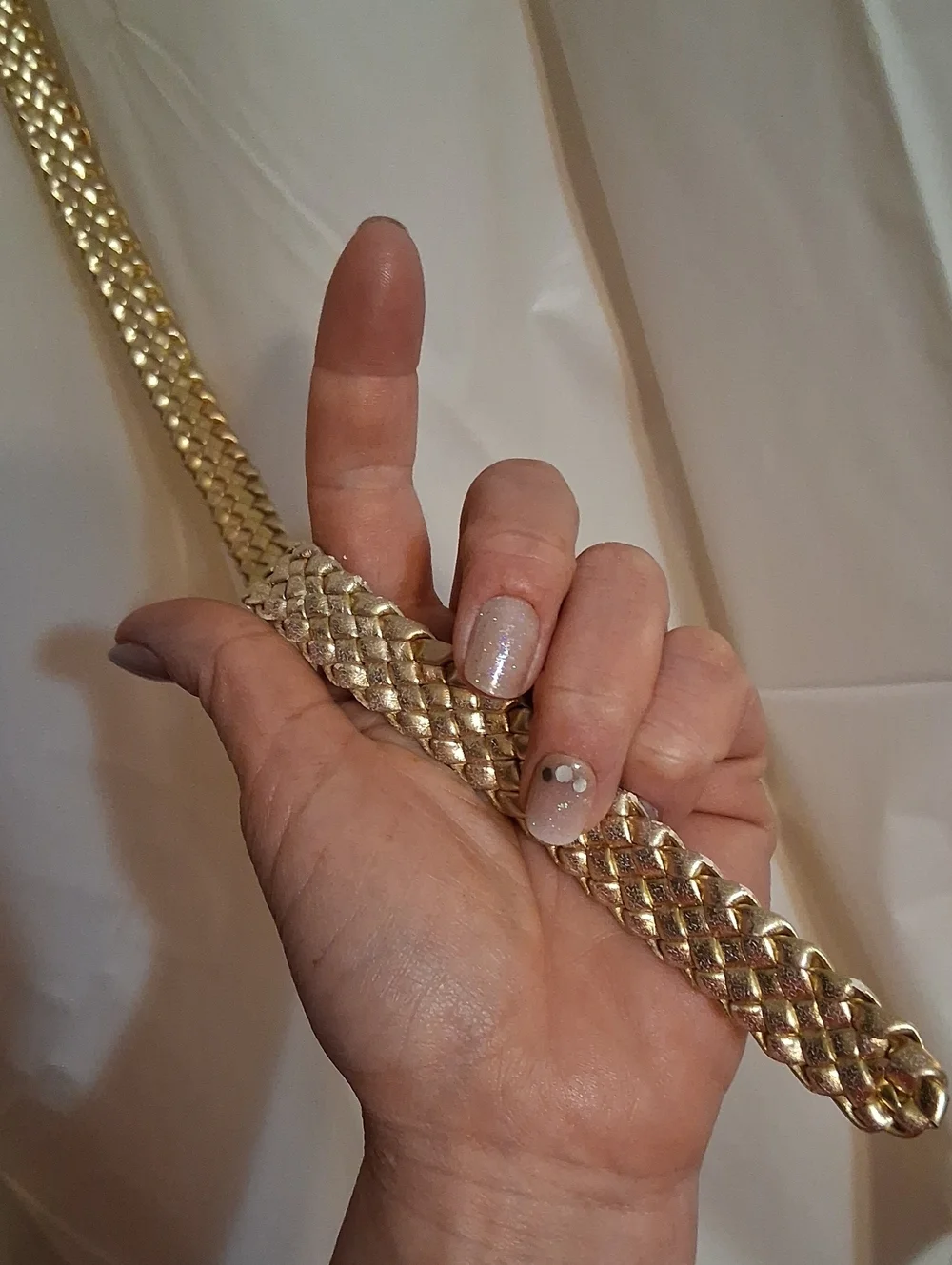 Gold Chain Belt - Long Braided Link